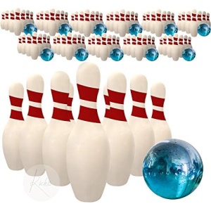 Kicko Miniature Bowling Game Set - 11 pieces 1.5 Inch Deluxe - for Kids, Playing, Party Favors, Fun, Boys, Girls, Bowlers Etc.