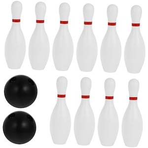 Kisangel 1 Set Bowling Game Set Bowling Game for Kids 10 Bowling Pins and 2 Bowling Balls Outdoor Set Outside Toys for Sports Interaction Leisure Toy
