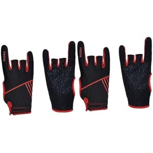 Kisangel 2 Pairs Professional Accessories- Right Anti- - Skid Elastic Red Outdoor Fingerless Gym Silicone Hand Anti Bowling Anti-Skid Size Anti-Slip Cycling XL Breathable Glove Gloves