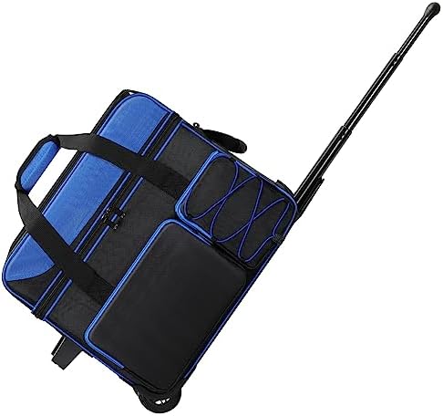Large 2 Ball Bowling Bag With Rollers丨with Fixed Bowling Ball Device Roller Bag丨Extendable Handle to 42"丨Bowling Ball Roller Bag Fits 1 Pair Of Men'S Size 16 Bowling Shoes (Bowling Ball Not Included) 1 Large 2 Ball Bowling Bag With Rollers丨with Fixed Bowling Ball Device Roller Bag丨Extendable Handle to 42"丨Bowling Ball Roller Bag Fits 1 Pair Of Men'S Size 16 Bowling Shoes (Bowling Ball Not Included)