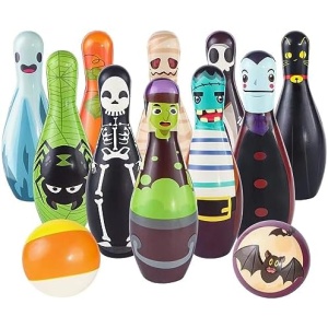 Letapapa Halloween Games for Kids, Halloween Bowling Toy Set, Indoor Outdoor Halloween Party Games Family Party Supplies,10 Foam Bowling Pins With 2 Balls For Home Backyard Play Activities