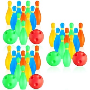Liliful 36 Pcs Kids Bowling Set Colorful Bowling Set Indoor Games for Kids, Outdoor Toddler Games Outdoor Games for Kids, Toddler Bowling Pin and Ball Set