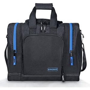Mangrove Bowling Ball Bag for Single Ball, 2020 Bowling Ball Tote Bowling Bag with Padded Ball Holder - Fits Bowling Shoes Up to Mens Size 14 and Accessories (Black)
