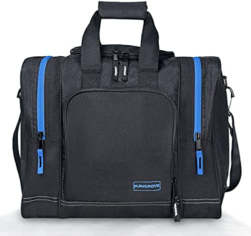 Mangrove Bowling Ball Bag for Single Ball, 2020 Bowling Ball Tote Bowling Bag with Padded Ball Holder - Fits Bowling Shoes Up to Mens Size 14 and Accessories (Black) 1 Mangrove Bowling Ball Bag for Single Ball, 2020 Bowling Ball Tote Bowling Bag with Padded Ball Holder - Fits Bowling Shoes Up to Mens Size 14 and Accessories (Black)