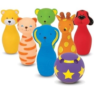 Melissa & Doug K's Kids Bowling Friends Play Set and Game With 6 Pins and Convenient Carrying Case - Indoor, Outdoor Toys For Toddlers Ages 2+