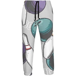 Men Bowling Balls Sweatpants Joggers Sweatpants Baggy Jogger Pants with Pocket for Men