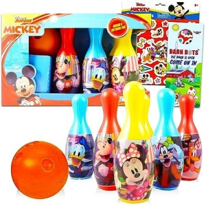 Mickey Mouse Toys and Games Bundle Mickey Playset - Disney Mickey Mouse Bowling Set Mickey Games for Toddlers Kids (Mickey Mouse Merchandise)