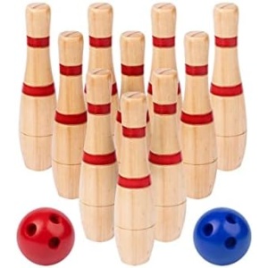 Monoprice Lawn Bowling Set - Wooden Pins, Includes Carrying Bag for Easy Portability, Perfect for Tailgating, BBQs, Camping, Outdoor Events, Parties - Pure Outdoor Collection