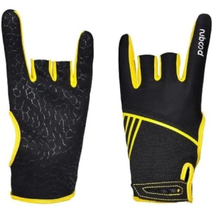 OUSFANAM Breathable Elastic Bowling Gloves Half Finger Instrument Sports Gloves Mittens Grip Protective Gloves Bowling Supplies Antislip Bowling Accessories Stable and Comfortable Unisex
