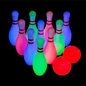 PUZZLE KING Light Up Kids Bowling Set, Bowling Pins Toy Set for Kids Toddler Indoor & Outdoor Games for Boys Girls, Height 7.87inch