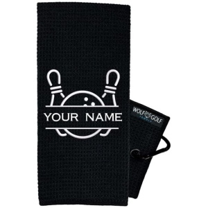 Personalized Bowling Towel - Bowling Ball Towel - Bowling Accessories for Men - Bowling Accessories for Women - Bowling Gift