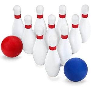 Phobby Kids Bowling Set with 10 Soft Foam Bowling Pins & 2 Balls, Indoor Outdoor Bowling Toys for Toddlers 3-8 Years Old