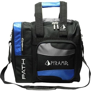 Pyramid Path Deluxe Single Tote Bowling Bag with Large Separate Compartment for Bowling Shoes (Up To US Mens Size 15) or Accessories - Holds One Bowling Ball