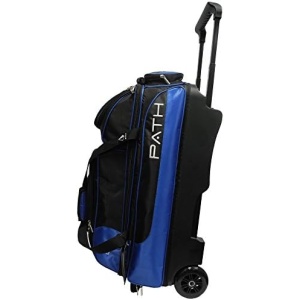 Pyramid Path Triple Premium Deluxe Roller Bowling Bag With Extra Large Separate Shoe Compartment (Up To US Mens Size 16) and 5 Accessory Pockets, Retractable Locking Handle - Extends to 42"