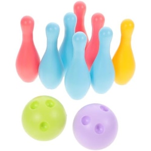 SAFIGLE Kids Bowling Set Plastic Bowling Game Mini Bowling Toy Bowling Ball Set Bowling Play Set Includes 8 Plastic Pins and 2 Balls Educational Birthday Gifts