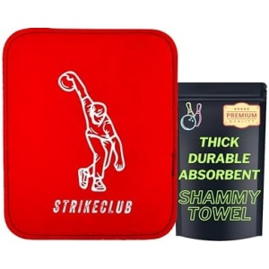 STRIKECLUB Bowling Ball Shammy Towel | Premium Genuine Buffalo Leather Bowling Towel | Extra Thick Layer Shammy to Wipe Off Oil & Dirt | Superior Absorbency & Durability | Bowling Accessories