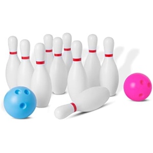 Shonoppy Kids Bowling Set, Toddler Bowling Set with 10 Classical Bowling Pins and 2 Plastic Balls, Suitable as Toy Gifts, Early Education, Indoor Outdoor Bowling Games Toys for Toddlers 3-15 Years Old