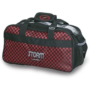 Storm 2 Ball Tote Checkered Bowling Bag- Black/Red