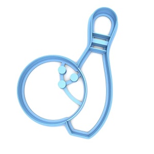 Sweet Prints Inc Bowling Ball with Pin Cookie Cutter - Dishwasher Safe (4")
