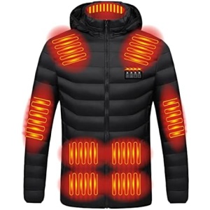 TOPUUTP H𝘦𝘢ted Jackets for Men Women Long Sleeve Coat Hoodie H𝘦𝘢ted Warm Coat with Pockets Blouse for Outdoor