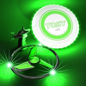 TOSY Patented Boomerang - 3 Super Bright LEDs, Rechargeable, Auto Light Up, Launcher & Flying Disc/Frisbee Included, Perfect Outdoor Games, Birthday & Camping Gift for Men/Boys/Teens/Kids
