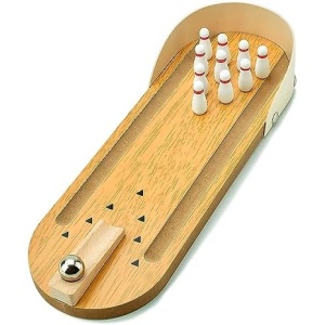 Tabletop Mini Bowling Game Set,Funny White Elephant Gifts for Adults,Wooden Mini Bowling Set for Home Office Desk Toys Stress Relief Gadgets,Stocking Stuffers Gag Gifts for Men Women Teens Coworkers