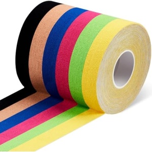 Timgle 12 Rolls of Kinesiology Tape Bowling Protecting Tape Elastic Sports Tape Waterproof Athletic Tape for Winter Physical Knee Shoulder Elbow Muscle Ankle Pain, 6 Colors, 0.5 Inch x 16.4 ft