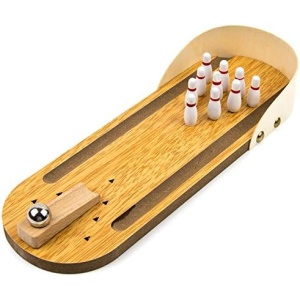 Toysery Mini Bowling Set,Wooden Tabletop Bowling Game Desk Toys Desktop Bowling Home Bowling