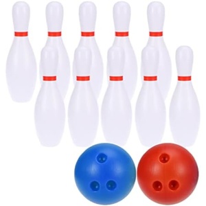 Toyvian 2 Sets Miniature Bowling Set Mini Bowling Game Bowling Pins Ball Toys Dollhouse Furniture Accessories for Kids and Adults Sports Party Favors