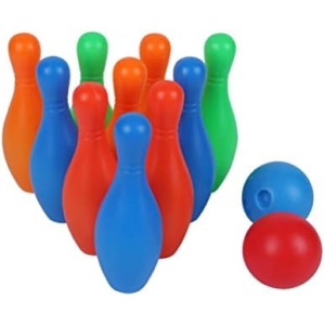 Toyvian Bowling Set Toys 10 Color Bowling Pins 2 Bowling Ball Bowling Toy Educational Game for Indoor and Outdoor(1.5Inch×4.3Inch,Small)