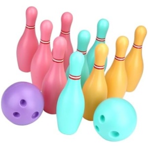VANZACK 3 Sets Bowling Ball Toy Plastic Bowling Pins Plastics Bowling Ball Kids bowlling Ball Toys Small Bowling Ball Kids Toys for Girls Kids Indoor Bowling Equipment Toddler Casual