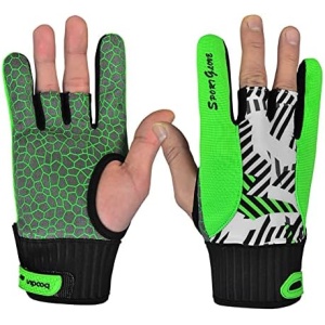 Valcatch Anti-Skid Bowling Gloves Left and Right Hand for Women Men Professional Wrist and Finger Support Thumb Protector Comfortable Bowling Accessories Sports Gloves Mittens for Bowling