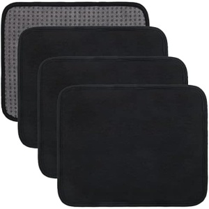 Windspeed 3PCS Bowling Ball Towel, 10x8in Microfiber Bowling Ball Cleaner Towel with EZ Grip Dots, Non-Slip Bowling Ball Shammy Pad for Cleaning Dirt/Oil to Boost Precision (Black)