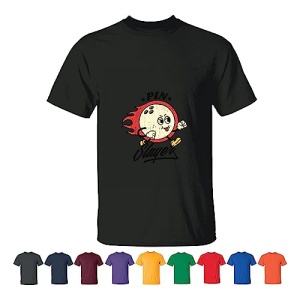Pin Slayer Bowling Ball Gift for Bowling Lovers Fire Design Men Women Black T shirt
