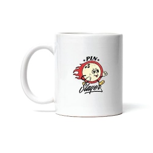 Pin Slayer Bowling Ball Gift for Bowling Lovers Fire Design 11oz 15oz White Coffee Mug