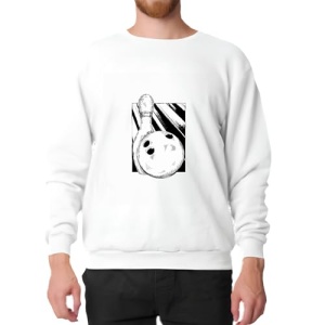 Bowling Gift Set for Kids and Adults Includes Pin and Ball Grey White Muticolor Unisex Sweatshirt