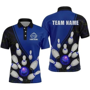 PIONAMZIOZ Personalized Bowling Shirts Men & Women Custom Bowling Jersey Team Bowling Polo & Quarter-Zip Shirt QZT81