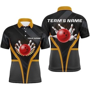PIONAMZIOZ Custom Bowling Shirt for Men and Women Bowling Jersey Bowling Team League Polo&Quarter-Zip Shirt QZT5