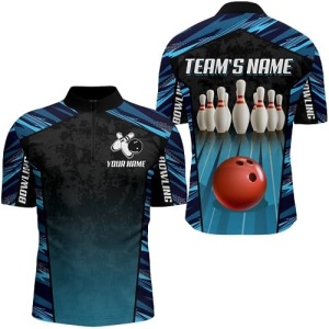 PIONAMZIOZ Custom Bowling Shirt for Men & Women Bowling Jersey Bowling Team League Polo & Quarter-Zip Shirt QZT72