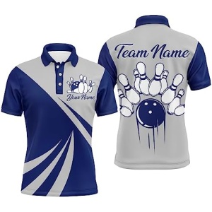 PIONAMZIOZ Personalized Bowling Jersey with Name and Team Name Custom Bowling Team Jersey Bowling Shirt QZT12
