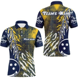 PIONAMZIOZ Personalized 3D Men's and Women's Bowling Team Jersey American Bowling Polo & Quarter-Zip Shirt QZT43