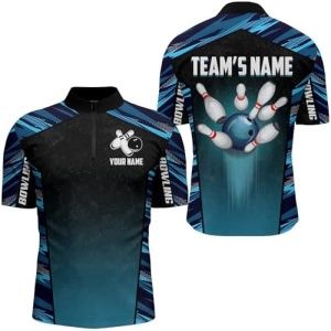 PIONAMZIOZ Custom Bowling Shirt for Men & Women Bowling Jersey Bowling Team League Polo & Quarter-Zip Shirt QZT115