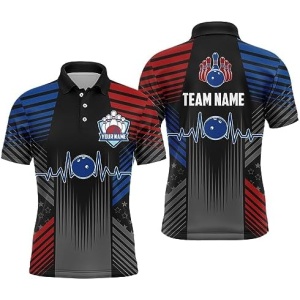 PIONAMZIOZ Personalized Bowling Shirts Men & Women Custom Bowling Jersey Team Bowling Polo & Quarter-Zip Shirt QZT69
