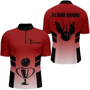 PIONAMZIOZ Custom Bowling Shirt for Men and Women Bowling Jersey Bowling Team League Polo & Quarter-Zip Shirt QZT113