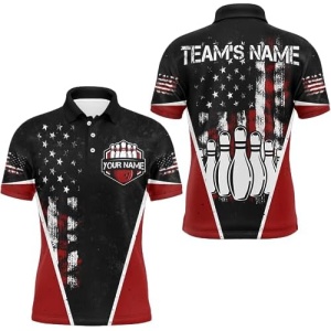 PIONAMZIOZ American Bowling Polo & Quarter-Zip Shirt for Men&Women Custom Bowling Team Jersey Bowling Shirt QZT37