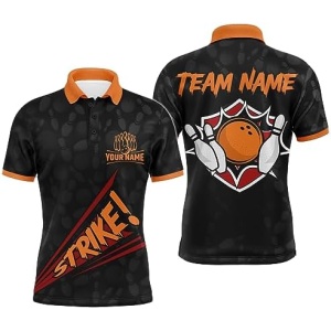 PIONAMZIOZ Personalized Bowling Jersey with Name and Team Name Custom Bowling Team Jersey Bowling Shirt QZT62