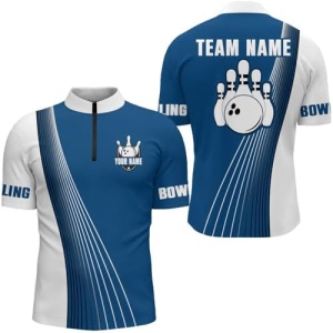PIONAMZIOZ Personalized 3D Bowling Shirt Men&Women Custom Bowling Jersey Bowling Team League Polo&Quarter-Zip Shirt QZT116