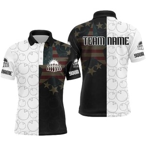 PIONAMZIOZ American Bowling Polo & Quarter-Zip Shirt for Men & Women Custom Bowling Team Jersey Bowling Shirt QZT32