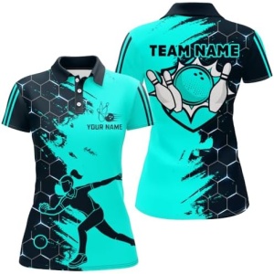 PIONAMZIOZ Personalized 3D Bowling Shirt, Custom Bowling Team Jersey League Polo&Quarter-Zip Shirt for Men & Women QZT97
