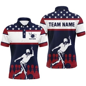 PIONAMZIOZ American Bowling Polo & Quarter-Zip Shirt for Men&Women Custom Bowling Team Jersey Bowling Shirt QZT6